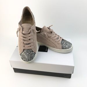 Dolce Vita XEXE Slip On Sneaker Blush Glitter Suede Low Top Round Toe
